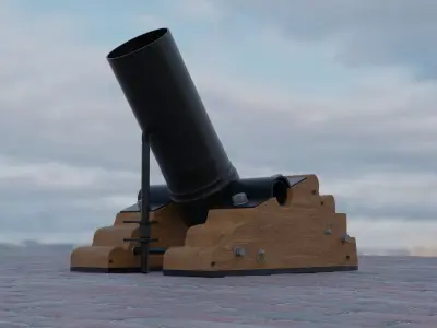 Fireworks launcher 100mm 3D model