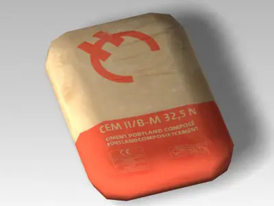 Bag 05 cement bag Low-poly 3D model