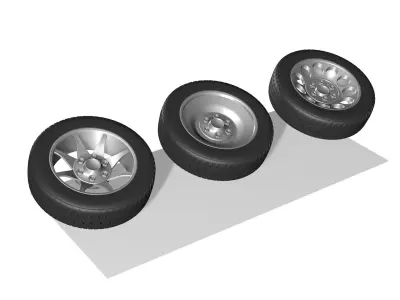 Three wheels 3D model