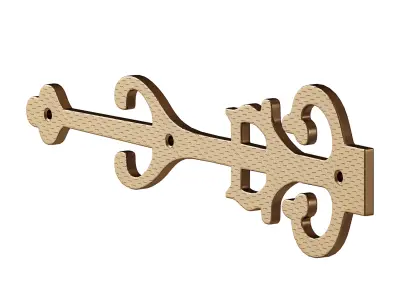 Wrought Iron Dummy Strap Hinge 11 Door Dummy Hinge 3D model