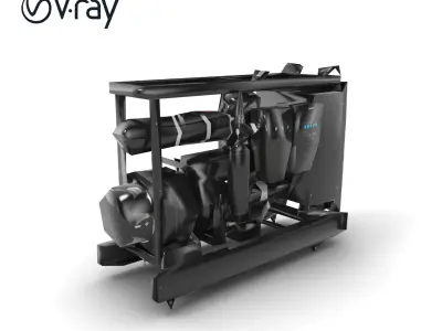 Heavy-duty Filtration Unit Modular Design model pack Low-poly 3D model