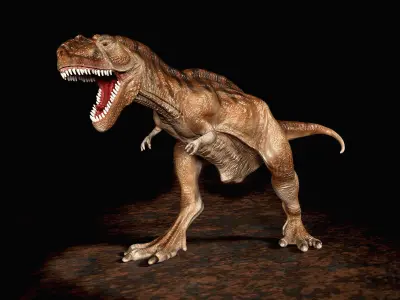Tyrannosaurus Rex roaring  Low-poly 3D model