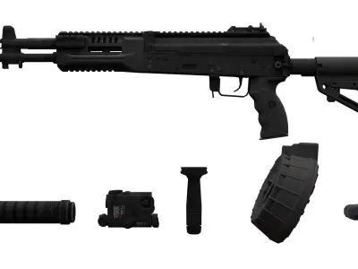 Kalashnikov AK-12 Low-poly 3D model