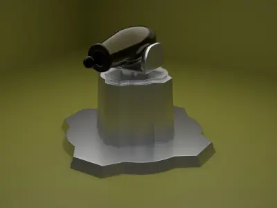 cannon weapons Base for game 3D model