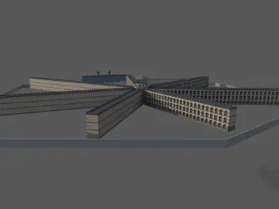Cellular Jail Kala Pani South Andaman Low-poly 3D model