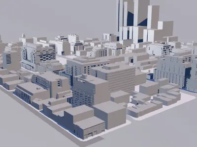 Buildings City building industrial park commercial housing 3D model V3