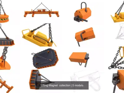 Lifting Magnet  collection 3D Model Pack