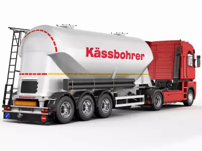 Renault Magnum Silo Trailer 3D model