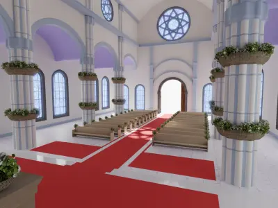 Toon Church Low-poly 3D model