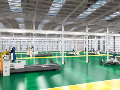 Internal machinery and equipment in the factory 3D model