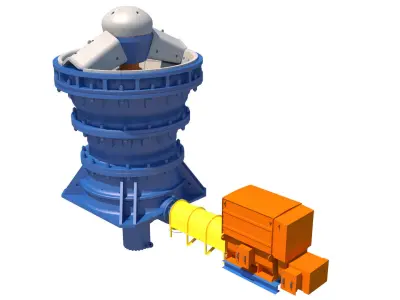 chancadora ball mill 3D model