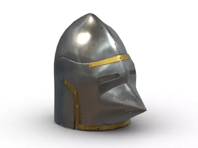 Medieval Helmet 02 Low Poly PBR Realistic Low-poly 3D model