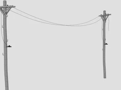 Old Wood Lamp Post Low-poly 3D model