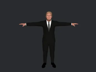 Donald Trump Hyper Realistic Full Body Fully Rigged Character 3D model