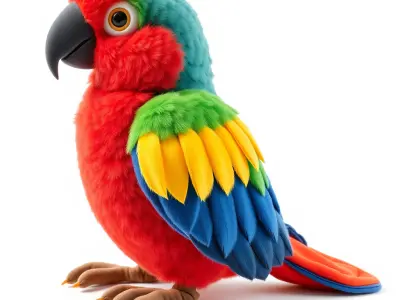 Colorful Parrot D Model Pack for Animation and Games Low-poly 3D model