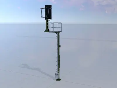 KS Railway Signal Post 7000mm Version-10 Low-poly 3D model