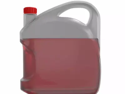 Red antifreeze container bottle 3D model