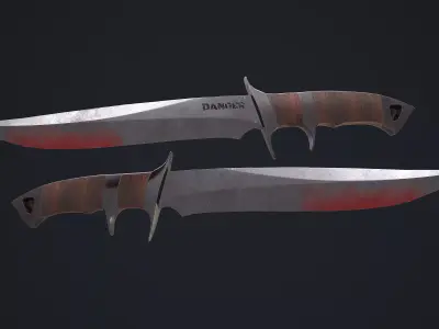 Knife Danger Low-poly 3D model