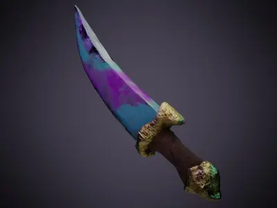 stylized knife game-ready low-poly Free low-poly 3D model
