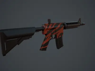 M4A4 - LowPoly ar rifle Free low-poly 3D model