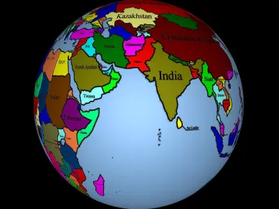 Earth globe of world 3D model