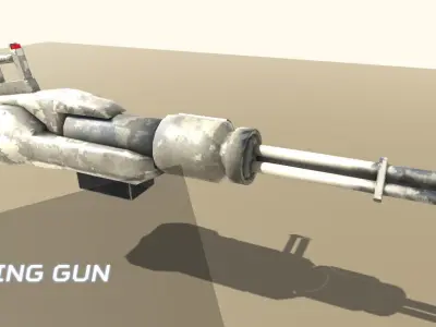 Scifi Weapons for Desert Warfare Low-poly 3D model