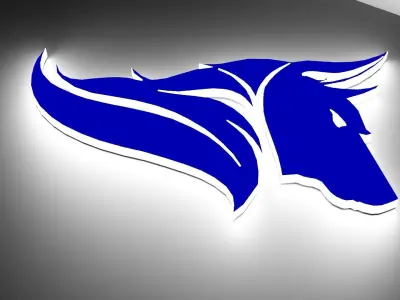 Wolf logo 3D model