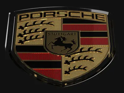 Porsche Hood Badge Free 3D model