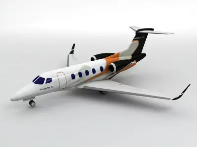  Embraer Phenom 300 Aircraft  Low-poly 3D model