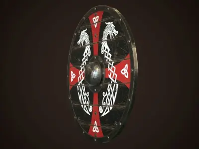 Viking Shield 06 Low-poly 3D model