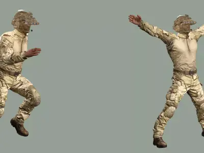US Soldier Rigged GAME READY 01 Low-poly 3D Model 3D model