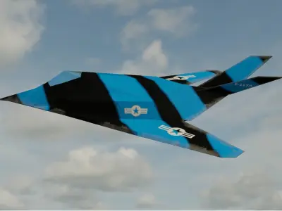 Low poly F117-A BLUE Low-poly 3D model