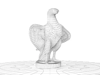 Eagle Marble Statue 3D model