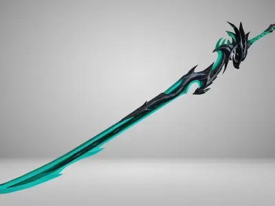 Futuristic Sword Low-poly 3D model 9
