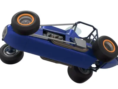 Dirt Silver Crown Champ car while turning Scale 1 to 25 3D print model