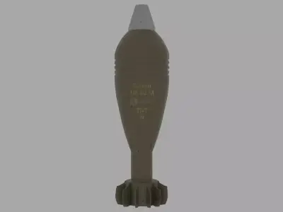 82 mm mortar mine Free low-poly 3D model