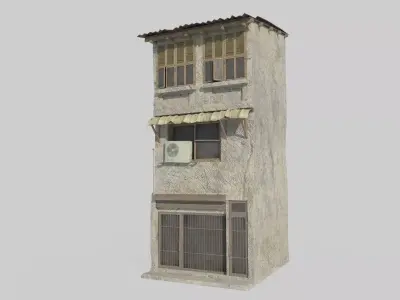 Shantytown buildings with corrugated iron roofs 3D model
