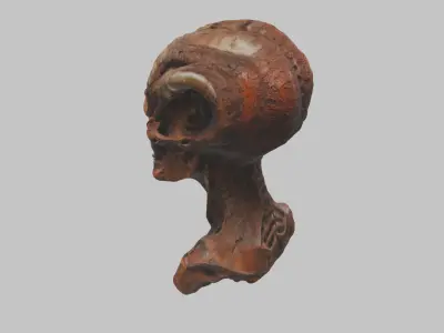 DEad SKull HR Giger Creature Scifi Head Bust Low-poly 3D model