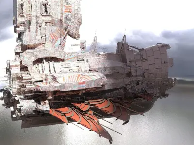 Airship Sci-Fi design 3D model