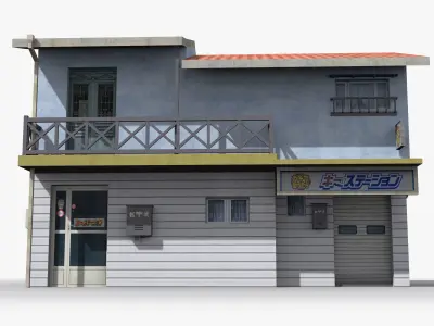 Japanese House x10 Low-poly 3D model