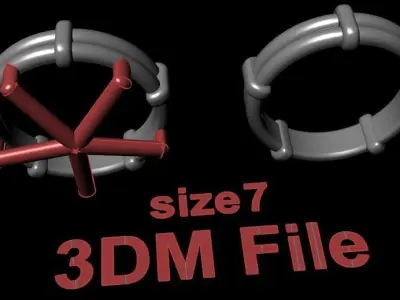 Rope Style Fashion Band Ring Size7 3D print model