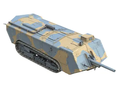 Saint Chamond Heavy Tank Low-poly 3D model