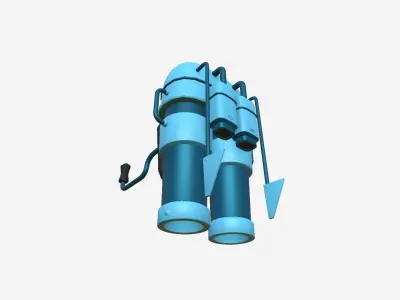 Jetpack C02 Blue - SciFi Character Design Low-poly 3D model
