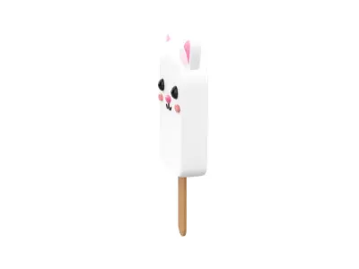 Cartoon Rabbit Ice Cream Cute Low-poly 3D model