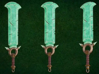 Jade Sword Low-poly 3D model