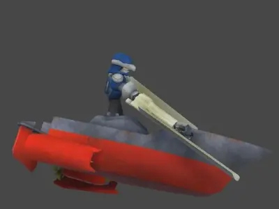 Robot boat1 Low-poly 3D model