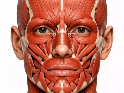 Human Facial Muscles Anatomy - Ultra-Detailed 3D Head Model 3D model