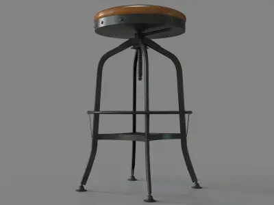 Parada Swivel Adjustable Height Stool 3D model