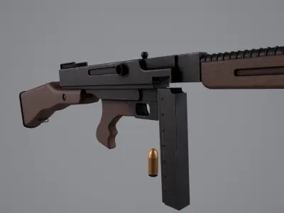 WW2 Machine Gun Low-poly 3D model
