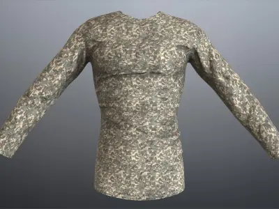 Military Shirt - Digital Camo Low-poly 3D model